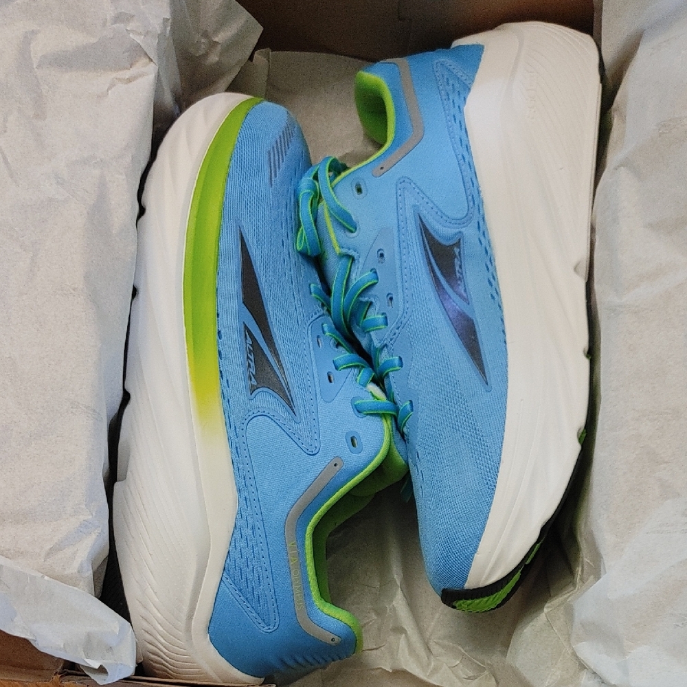 NIB! Altra Via Olympus in Neon Blue, Men's 10, Running Shoes